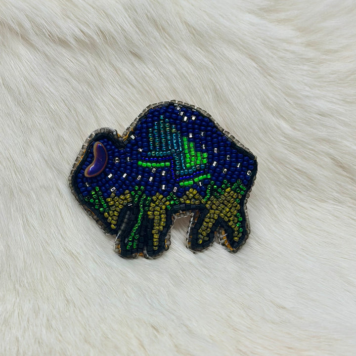 Mercedes G Beaded Buffalo Pin