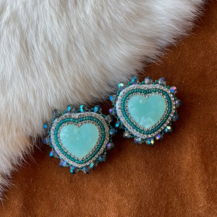 Justine B. Heart Beaded Earrings