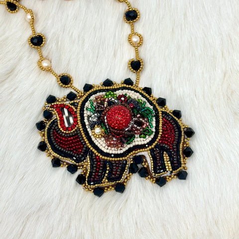 Mercedes G. Beaded Bison Medallion (Consignment)