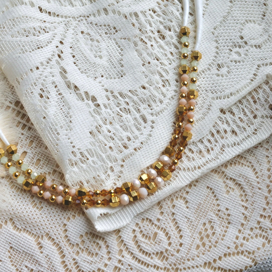 Prairie Sage Beadwork Gold & Dentalium Set
