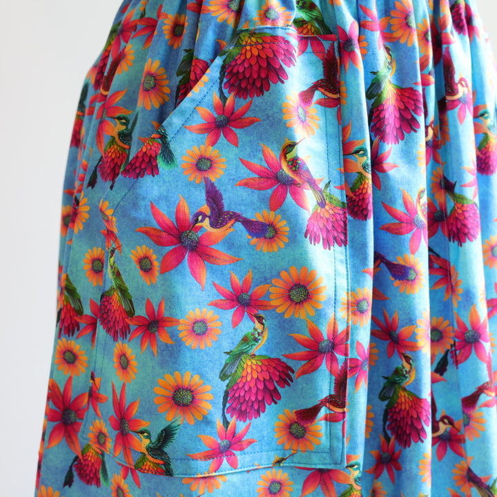 Margaret R. Blue & Pink Ribbon Skirt