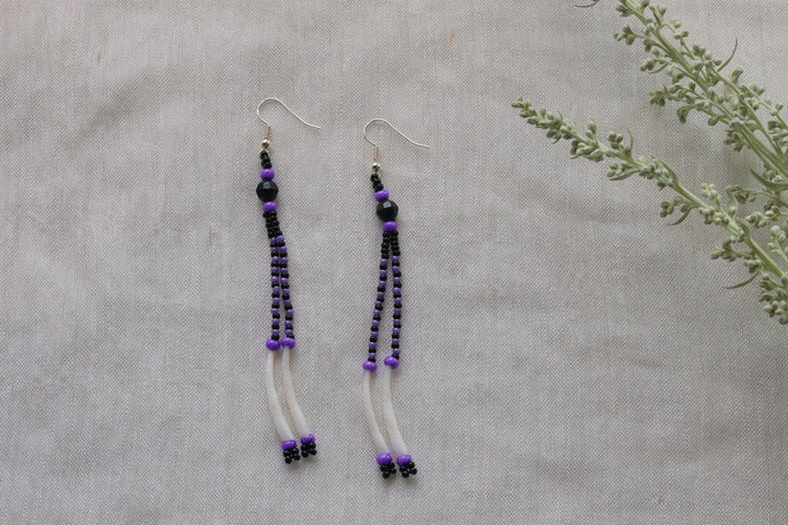 Helen H. 2 Strand Dentalium Fringe Earrings