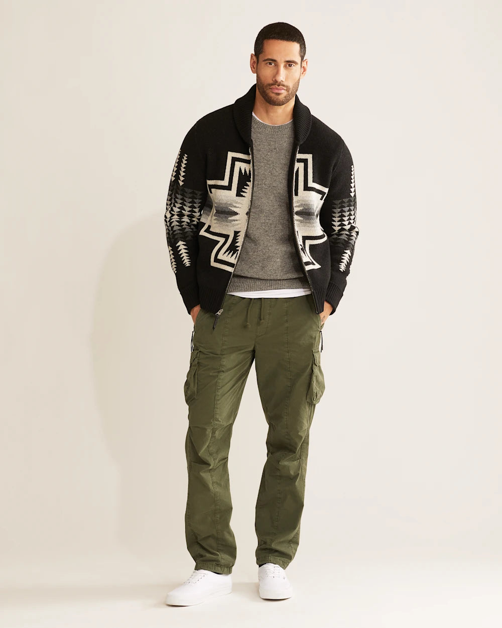 Pendleton Harding Zip Lambswool Cardigan