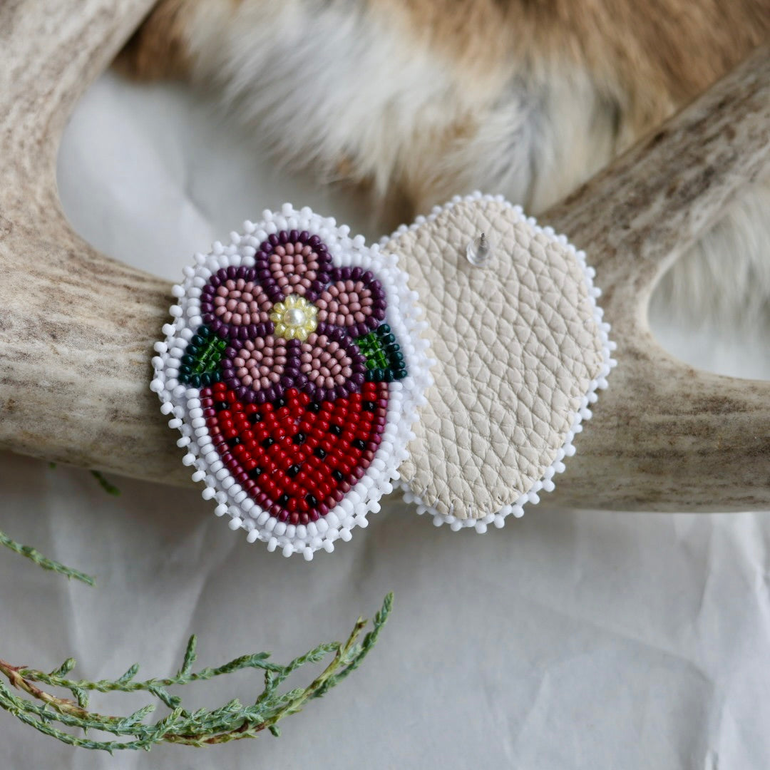 Keegan W. Blooming Strawberry Beaded Earrings