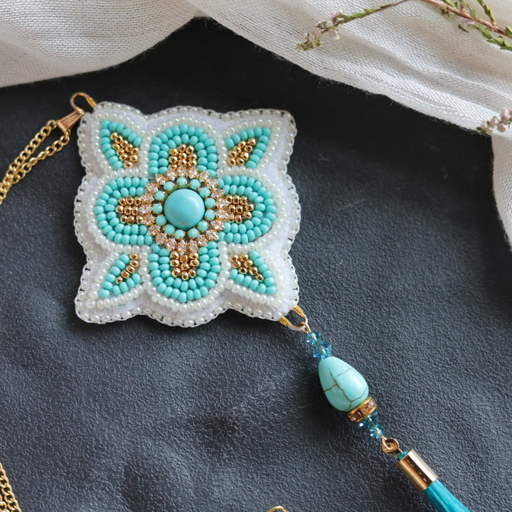 Beth Rose Designs Turquoise Horsehair Earrings &amp; Pendant Necklace