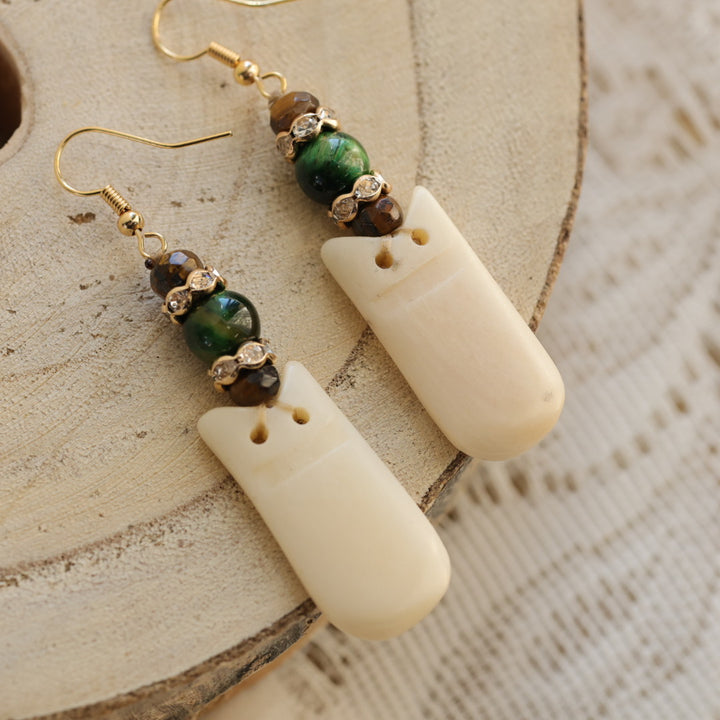 Vibes & a Vision Bison Bone Imitation Elk Ivory Earrings