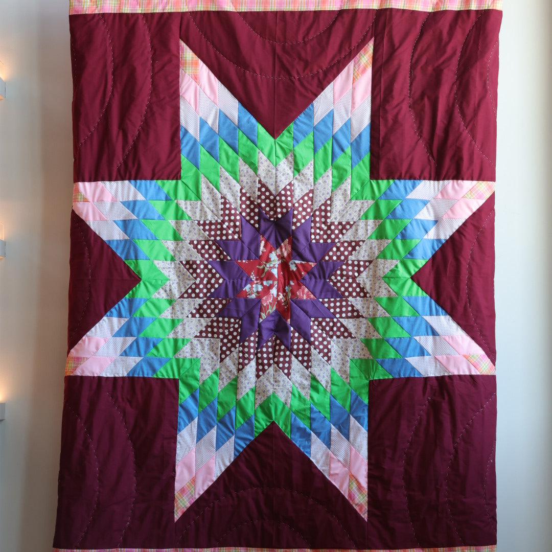 Kishey A. Burgundy Star Blanket