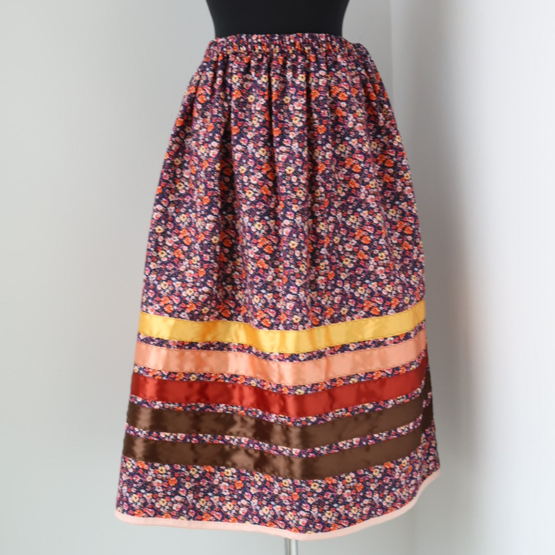 Carol B. Floral Ribbon Skirt