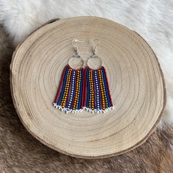 The Beaded Fringe Métis Sash Earrings