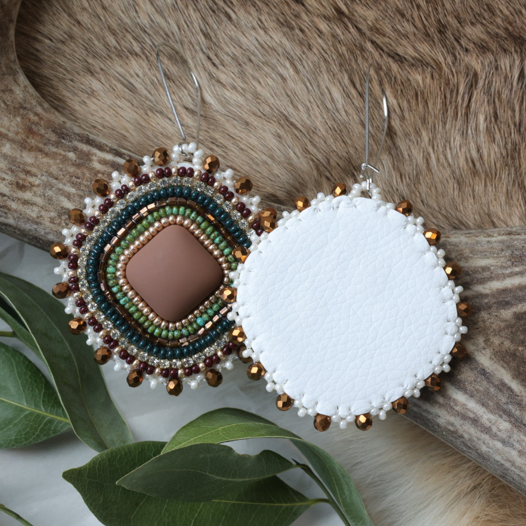 Keegan W. Beaded Diamond Shaped Earrings
