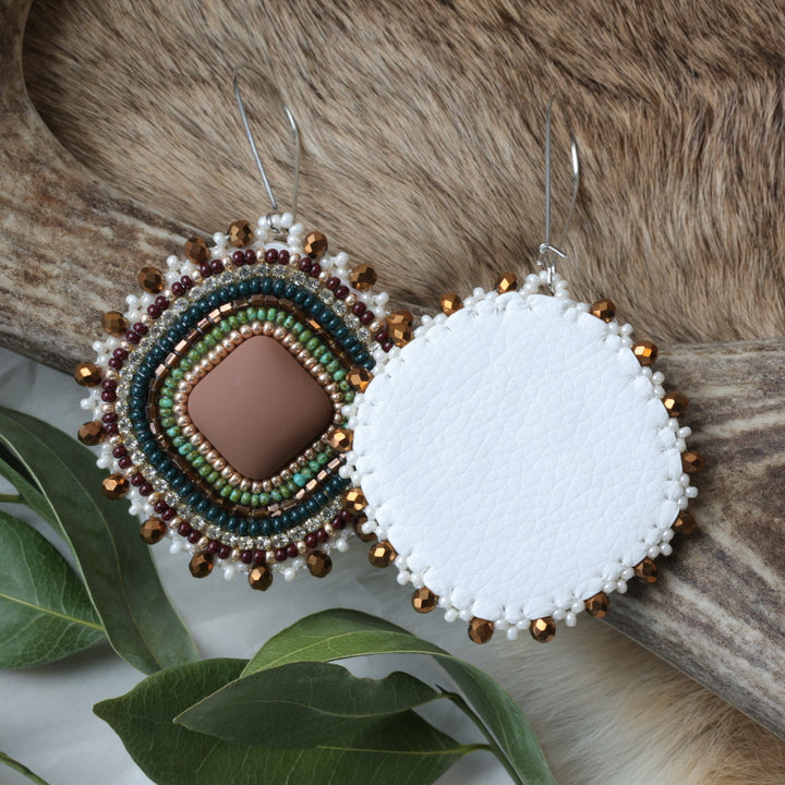 Keegan W. Beaded Diamond Shaped Earrings