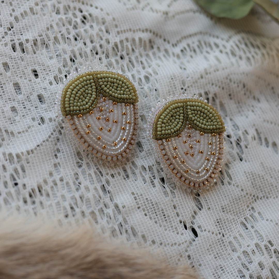 Prairie Sage Beadwork Beaded Strawberry Earrings