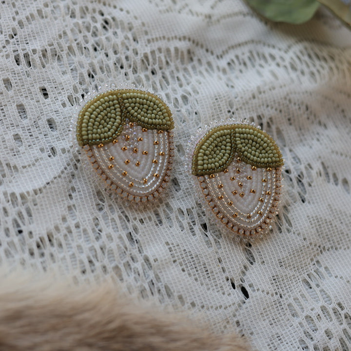 Prairie Sage Beadwork Beaded Strawberry Earrings