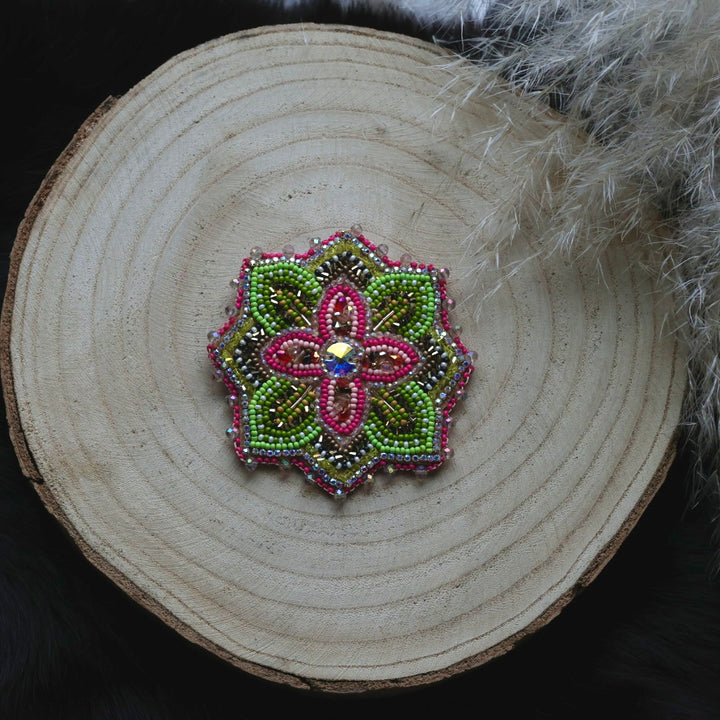Ironstar Co. Crystal Bloom Premium Beaded Brooch