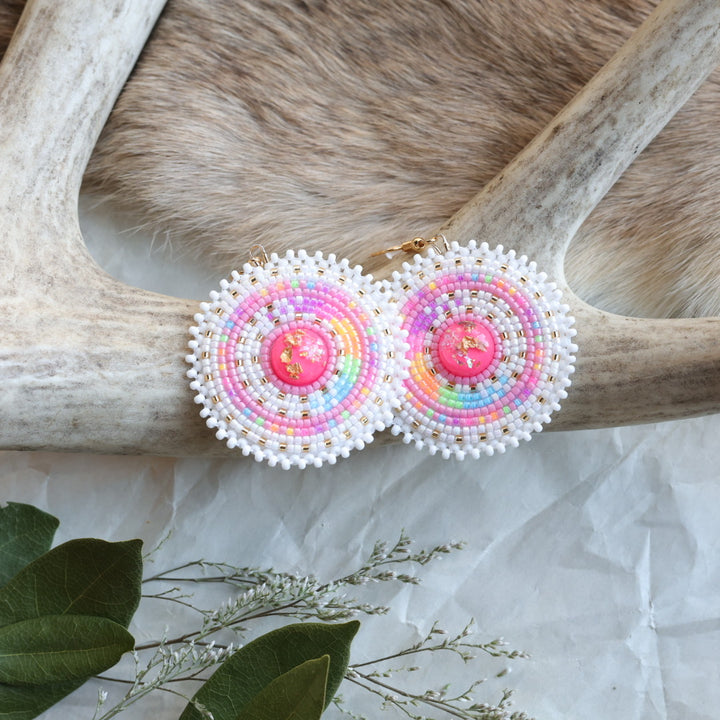 Keegan W. Bright Round Beaded Earrings