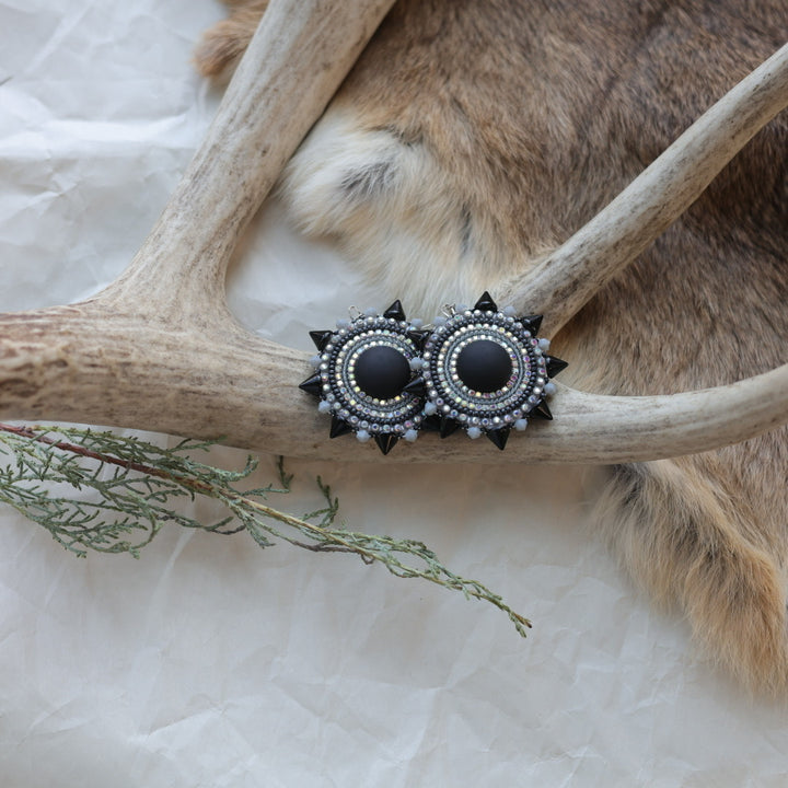 Keegan W. Spiked Round Earrings