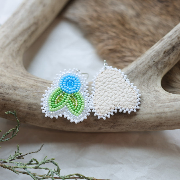 Keegan W. Beaded Saskatoon Berry Earrings