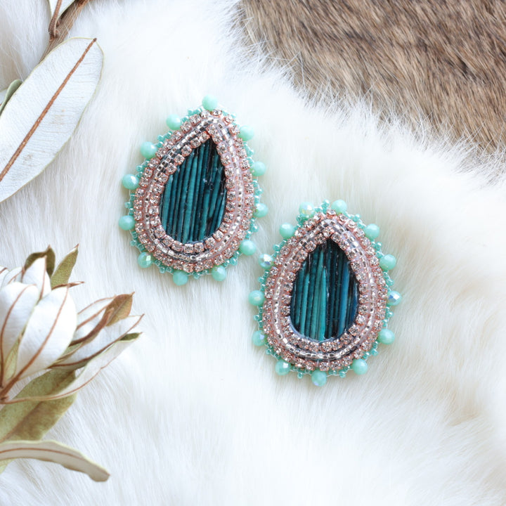 Pieces of Work by Mercedes Porcupine Quill Teardrop Earrings