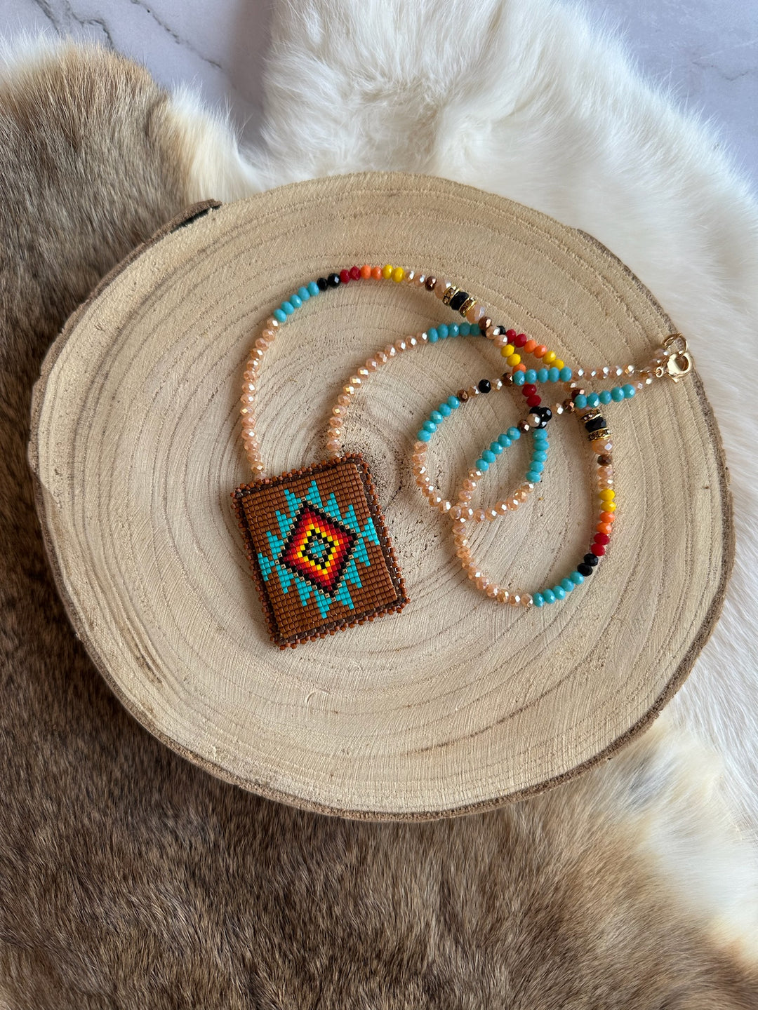 Beth Rose Designs Brown & Turquoise Loomed Collection