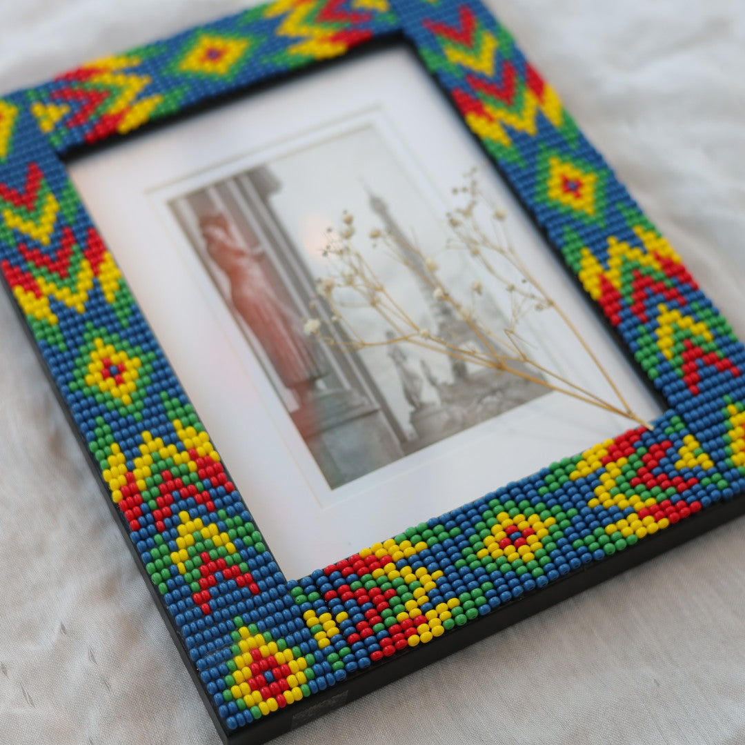 Beaded Frames By Elsie Multicolour Beaded Frame