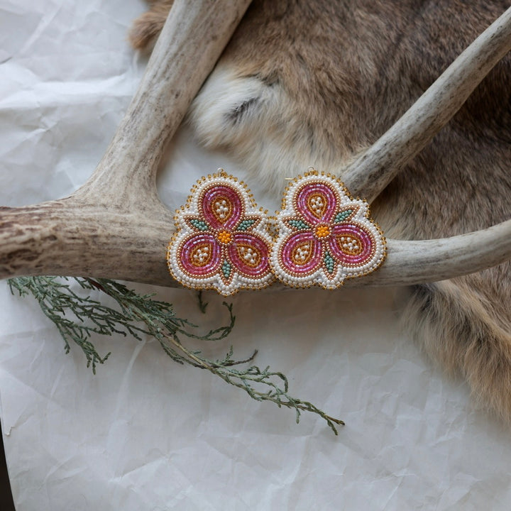Keegan W. Pink Three Petal Floral Earrings