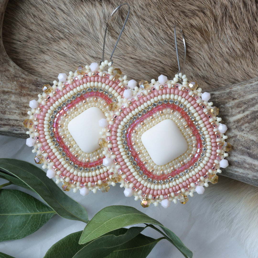 Keegan W. Beaded Diamond Shaped Earrings