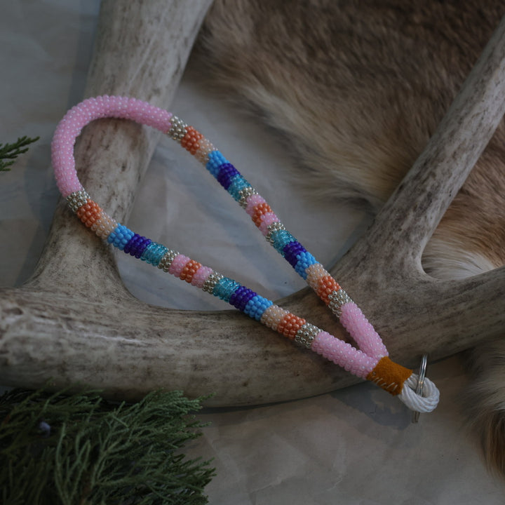 Keegan W. Striped Beaded Wrist Lanyard