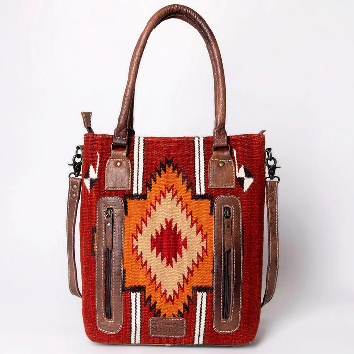 LS Western Orange Diamond Saddle Blanket Western Tote Bag