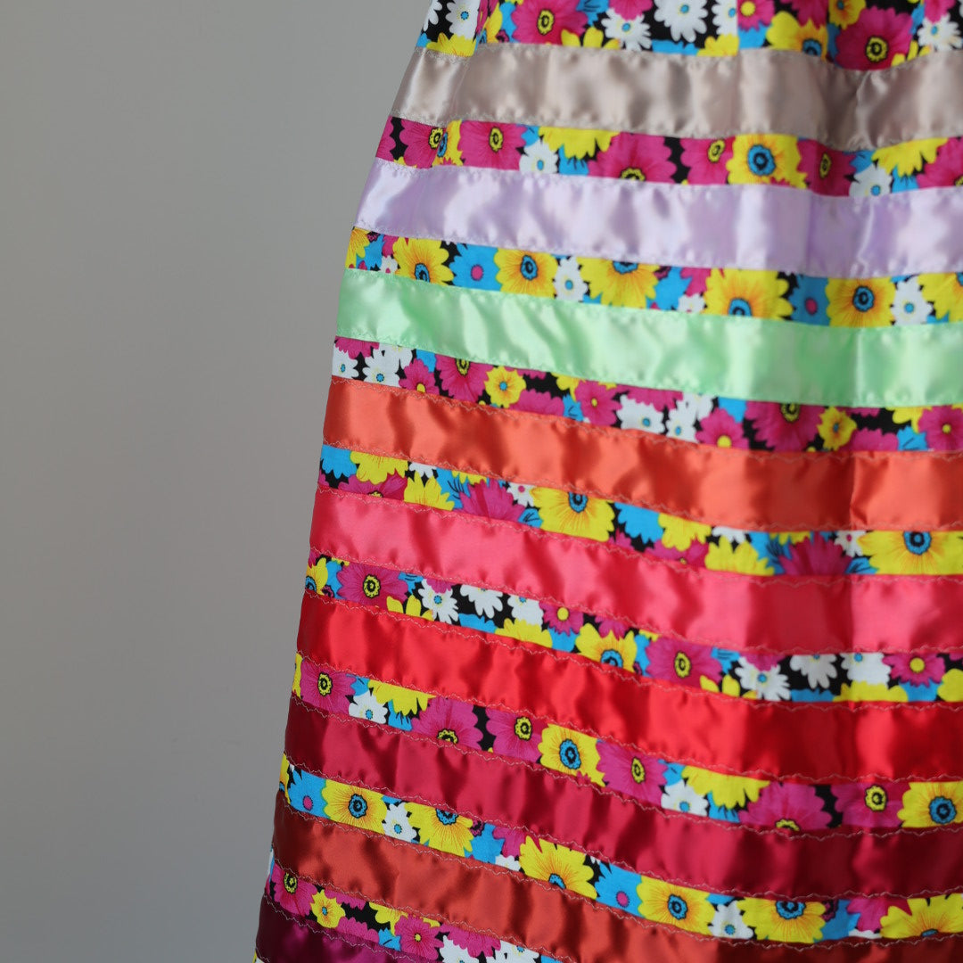Carol B. Colourful Floral Ribbon Skirt