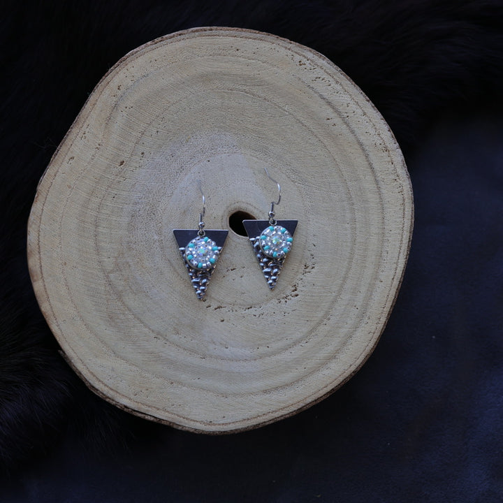 Helen Oro Designs Textured Metal Beaded Earrings