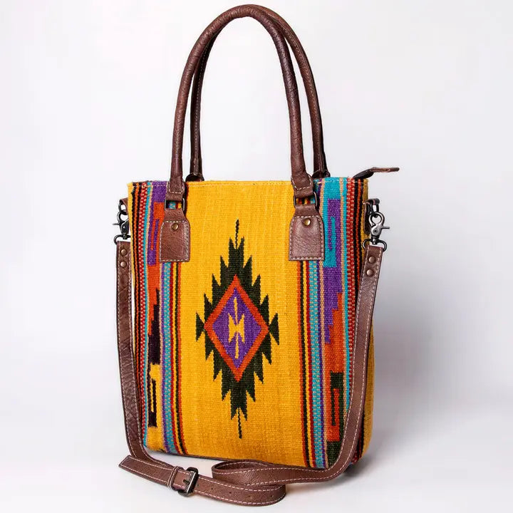 LS Western Yellow Saddle Blanket Western Tote Bag Bag
