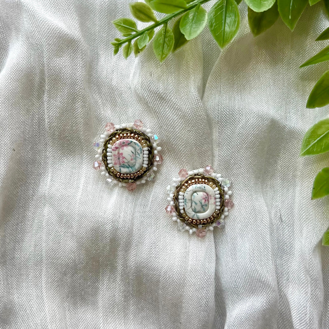 Prairie Beads Floral Sweetgrass Beaded Earrings