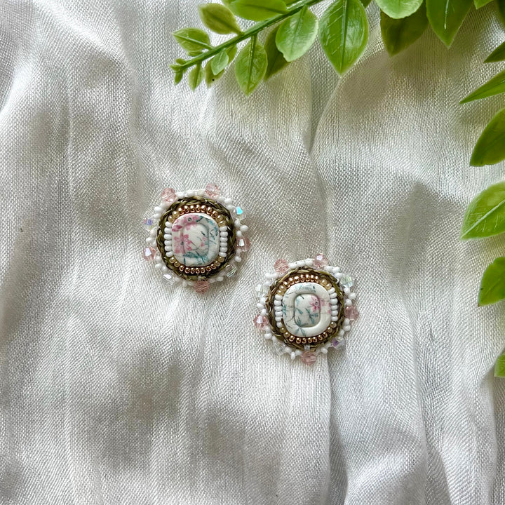 Prairie Beads Floral Sweetgrass Beaded Earrings