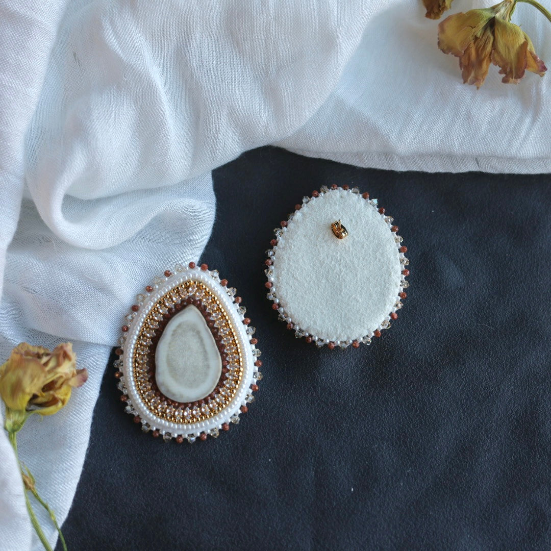 Beth Rose Designs Goldstone & Antler Beaded Earrings