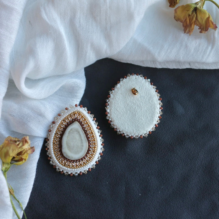 Beth Rose Designs Goldstone & Antler Beaded Earrings