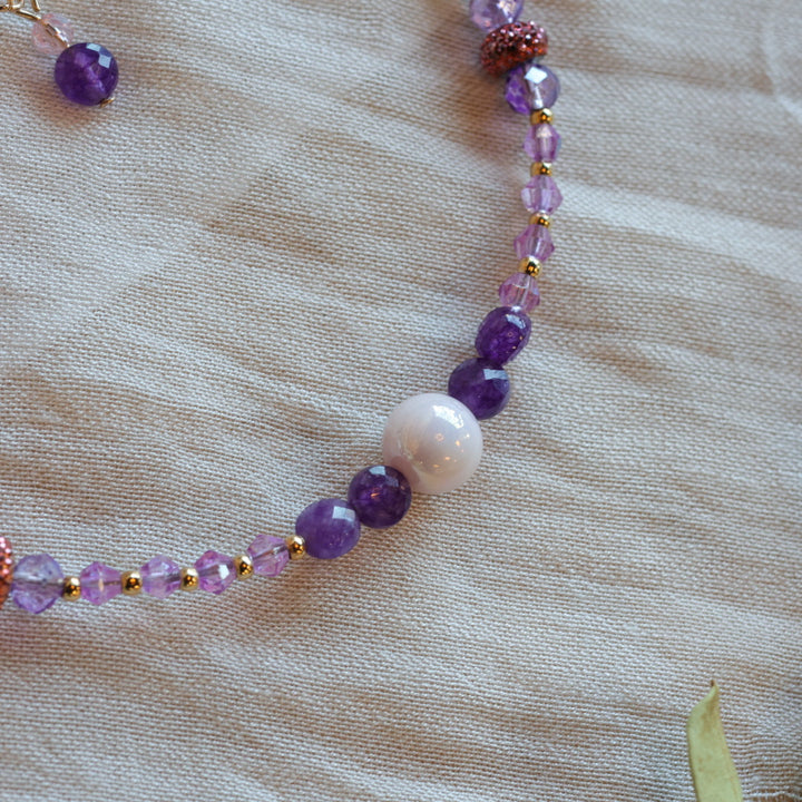 Dee Iyapes Purple Dentalium Necklace & Earrings