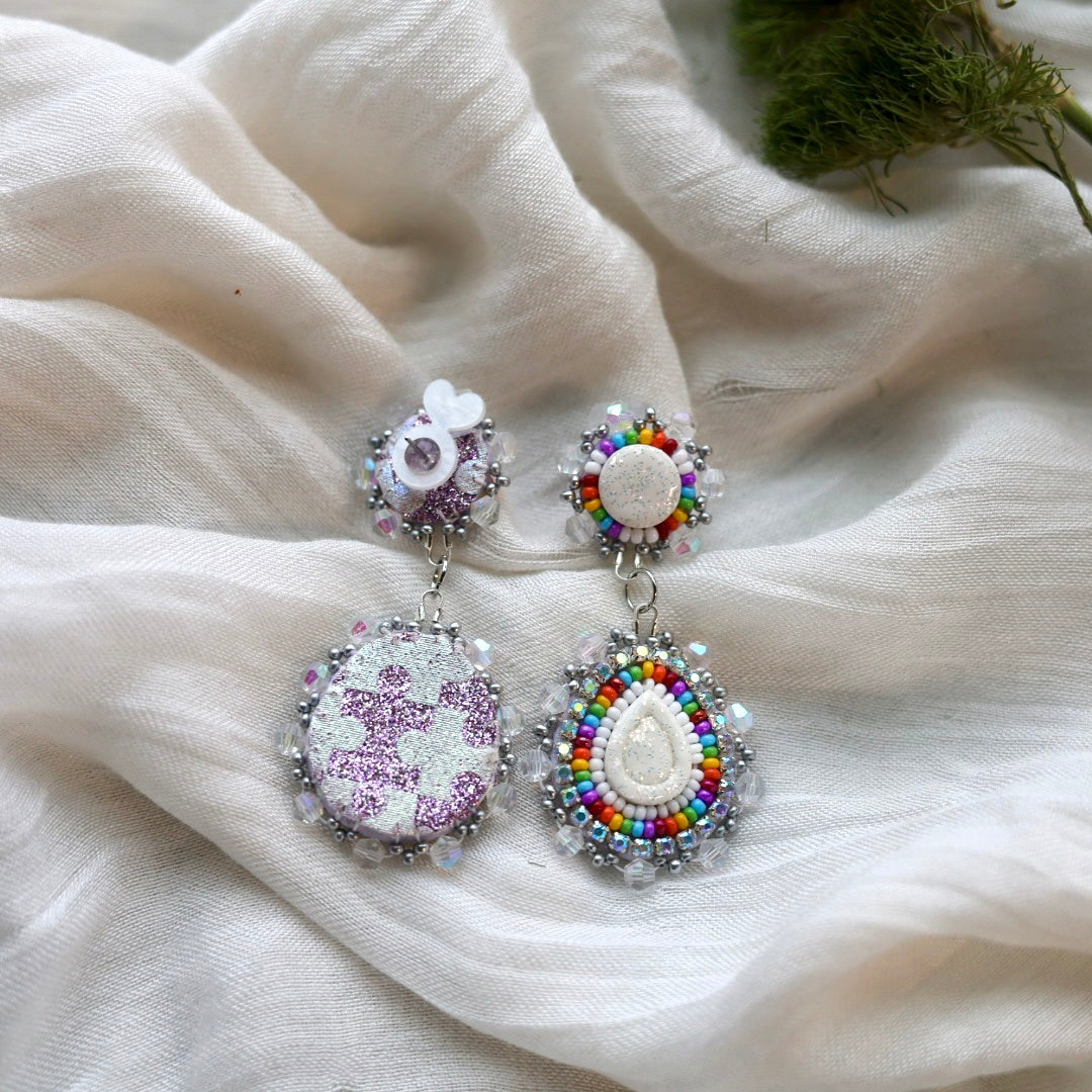 Prairie Beads Rainbow Tiered Beaded Earrings