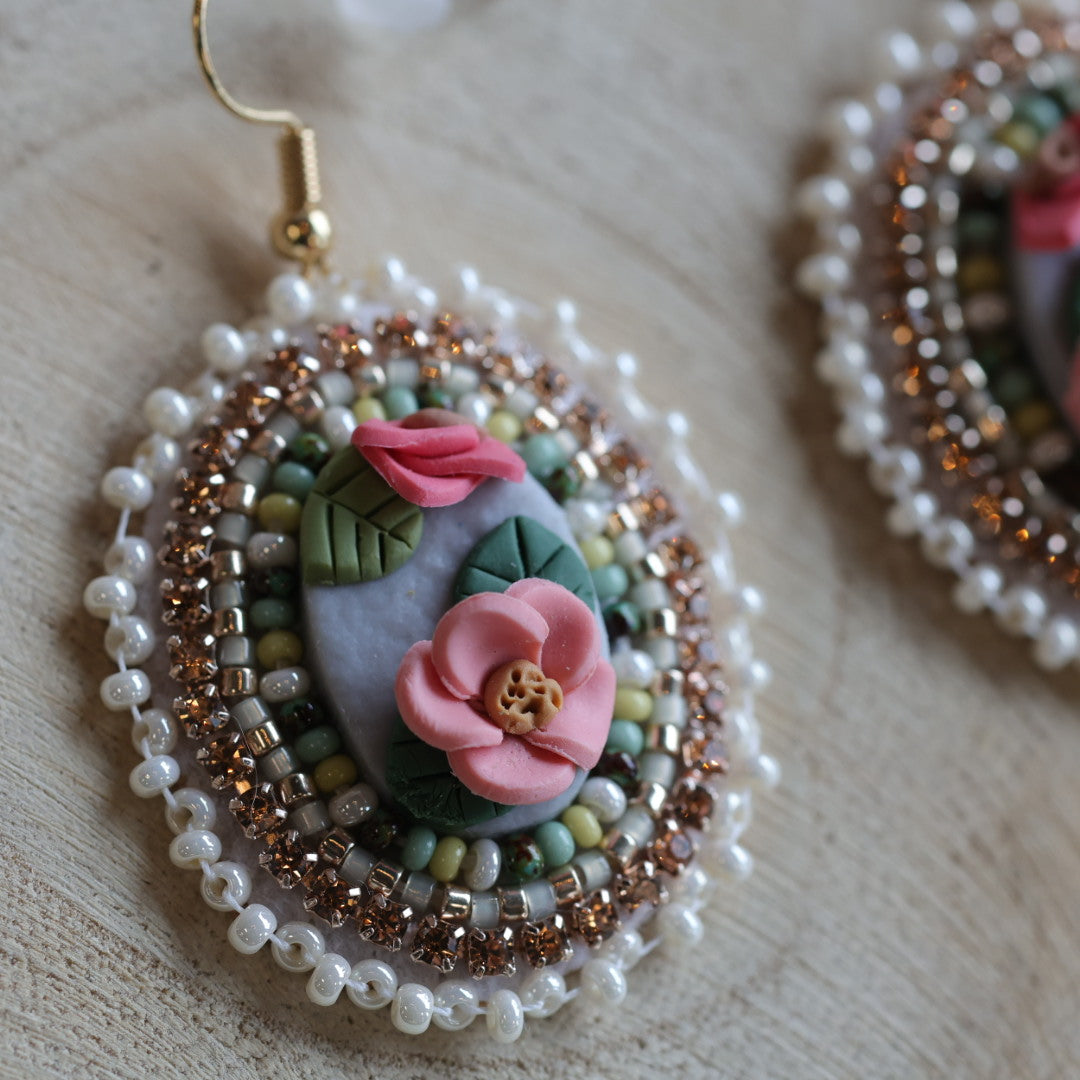 Prairie Moon Vintage Inspired Clay Beaded Earrings