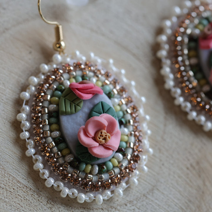 Prairie Moon Vintage Inspired Clay Beaded Earrings