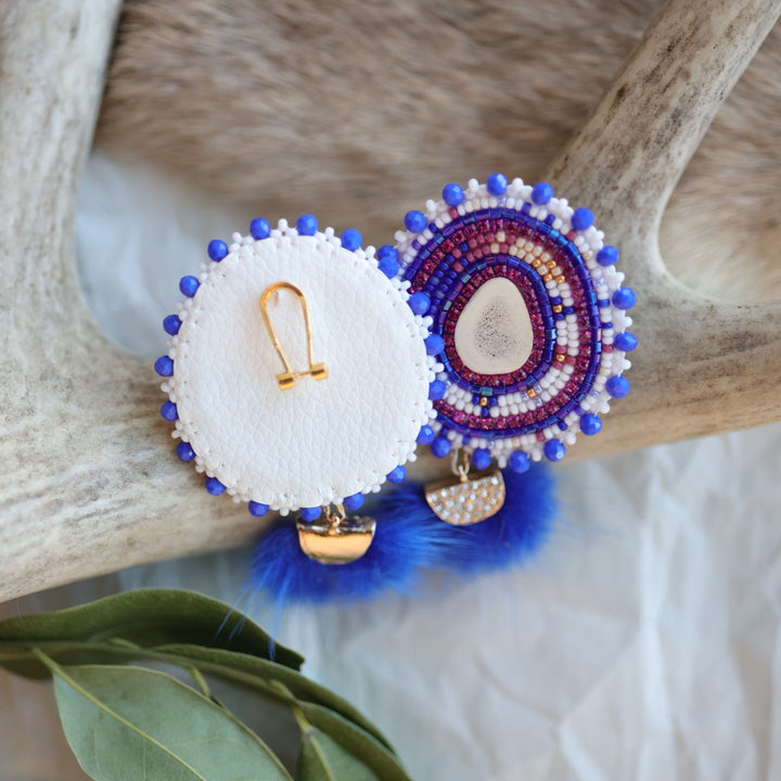 Keegan W. Elk Antler Beaded Earrings