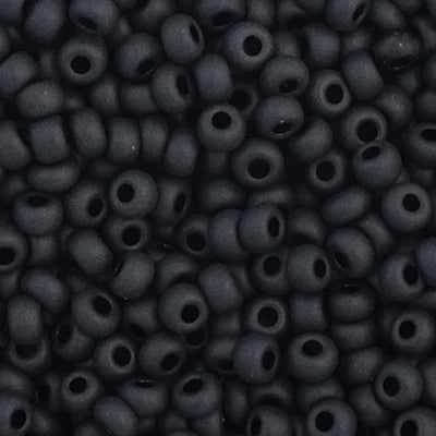 Czech Seed Bead 11/0 Opaque Black Matt 25g Bag