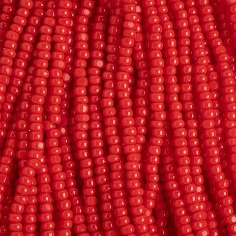 Czech Seed Beads 11/0 Charlotte Cut Opaque Medium Red