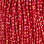 Czech Seed Bead 11/0 Charlotte Cut Opaque Red AB
