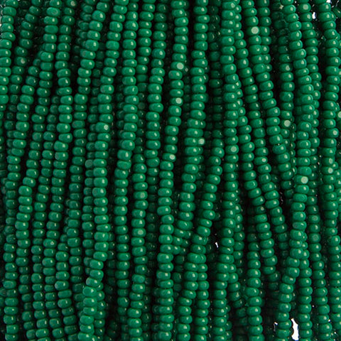 Czech Seed Bead 11/0 Charlotte Cut Opaque Medium Dark Green
