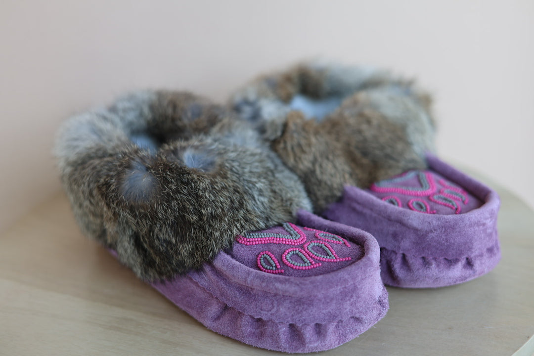 Ironstar Co. Mauve Moccasins With Wolf Paw Detail