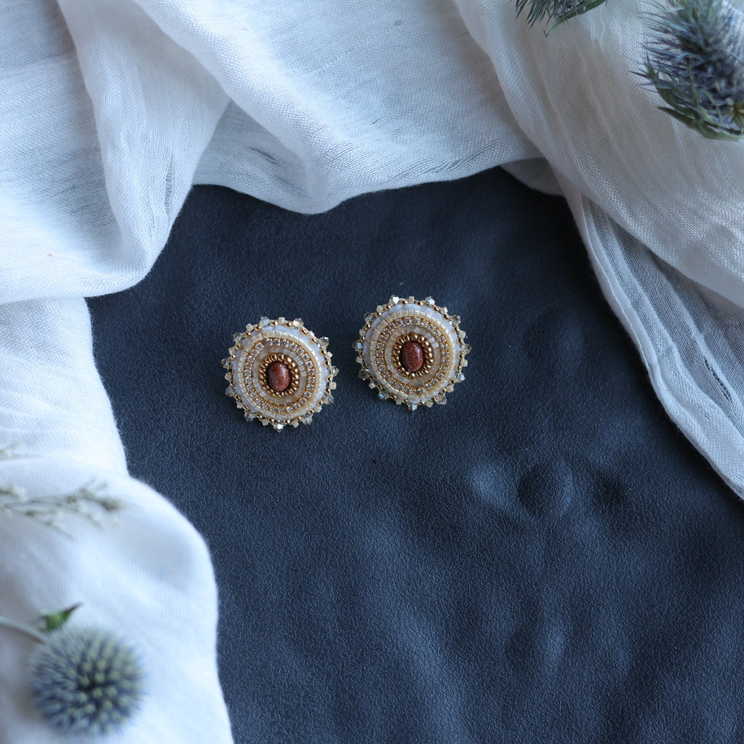 Beth Rose Designs Petite Goldstone Beaded Earrings