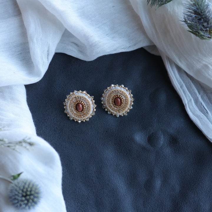 Beth Rose Designs Petite Goldstone Beaded Earrings