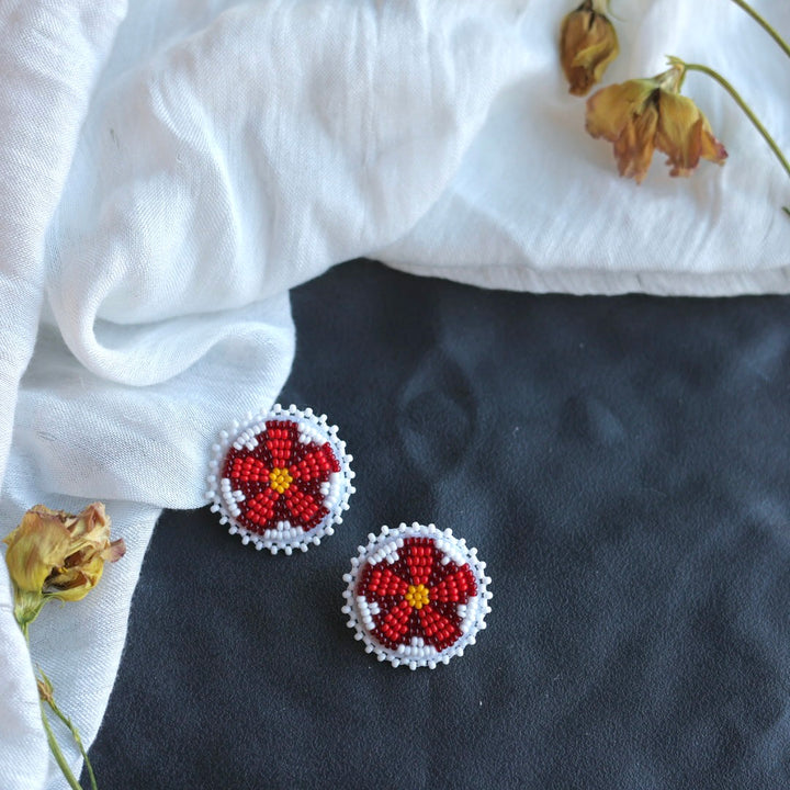Beth Rose Designs Floral Beaded Stud Earrings