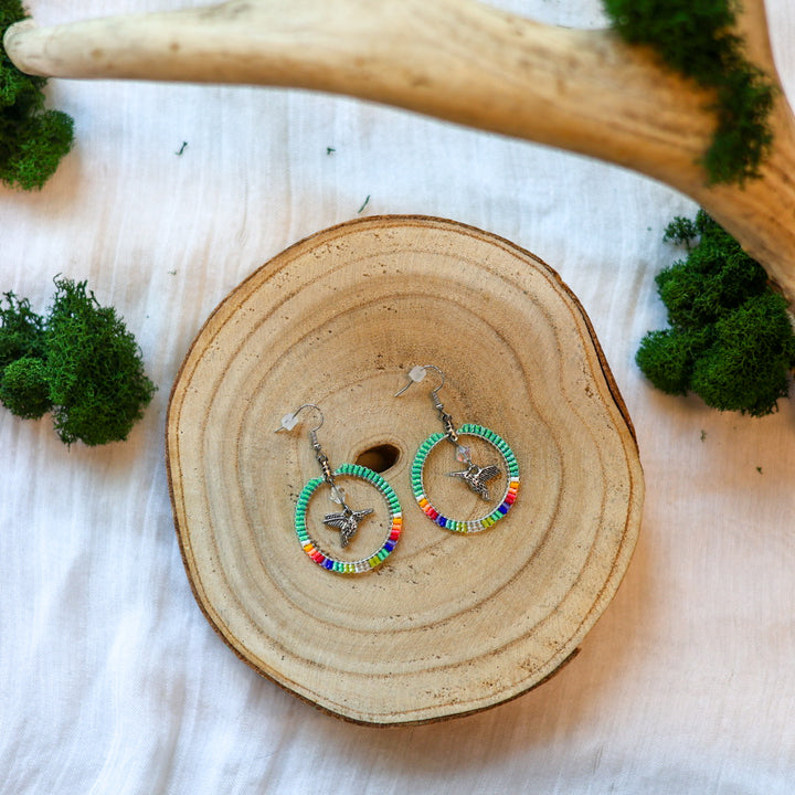 Dee Iyapes Beaded Hoop Earrings