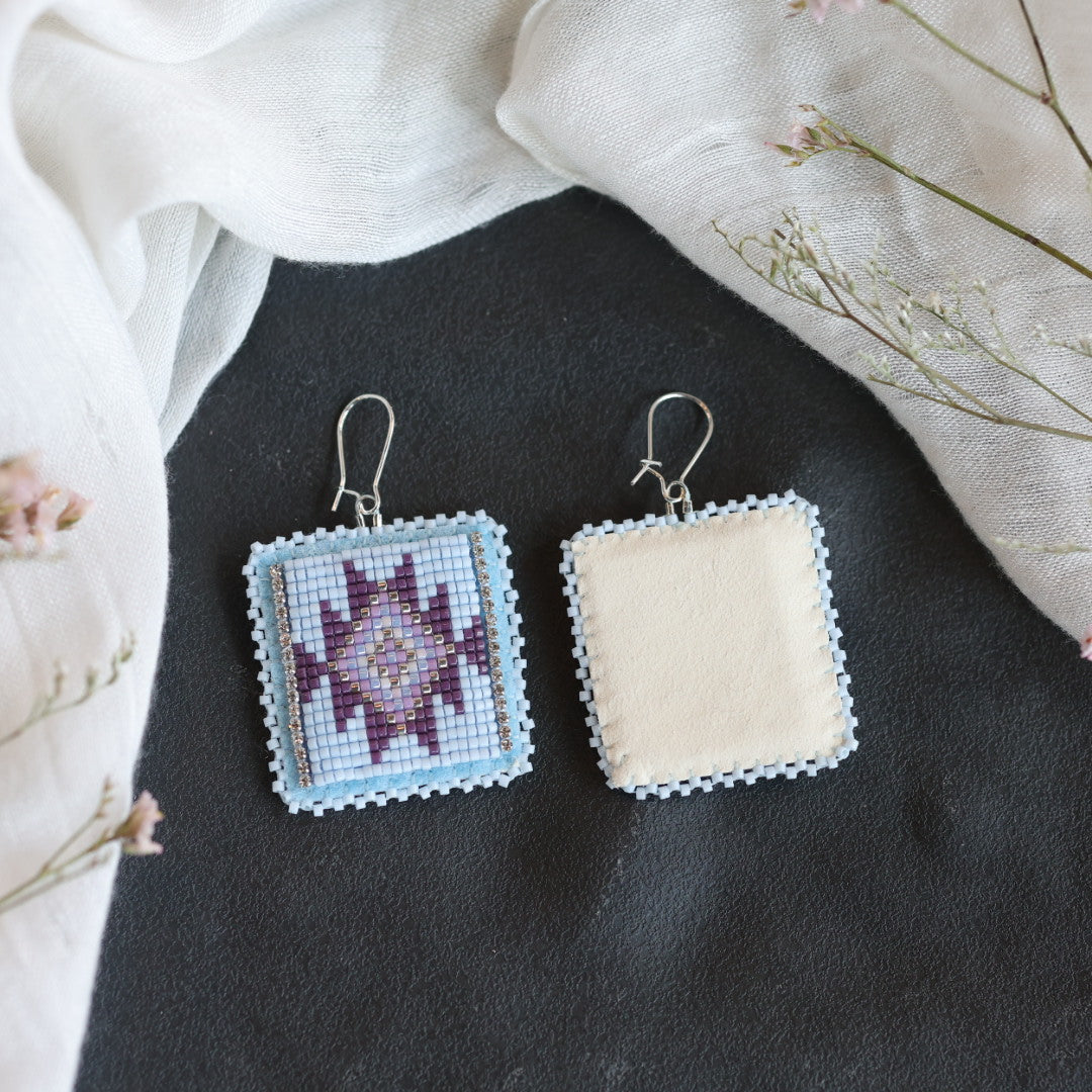 Beth Rose Designs Powder Blue Loomed Earrings